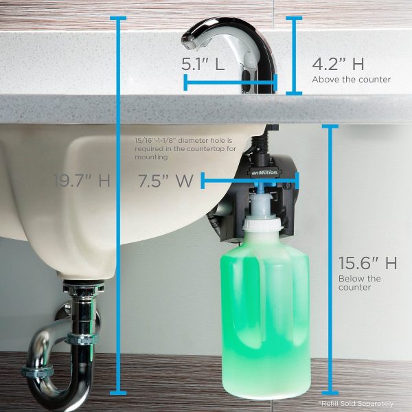 Georgia Pacific Professional Automated Touchless Counter Mount Soap Dispenser - Image 3