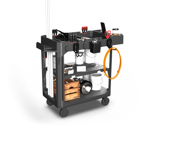 Hyper Tough Hyper Stack 3-Shelf Multi-Use 36 Commercial Utility Cart, 500 lb Capacity, Black - Image 4