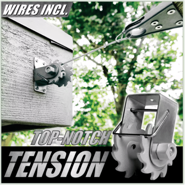 Tension Ratchet Winch Square Sun Shade Wire Installation Kit - Imagen 3