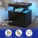 Hommpa LED Nightstand with Wireless Charging Station, Black