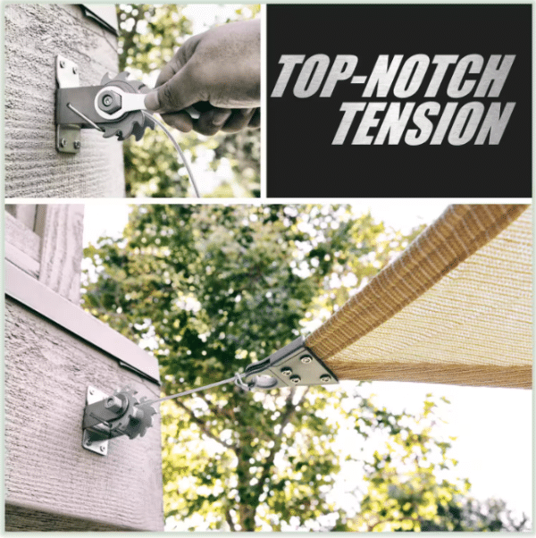 Tension Ratchet Winch Square Sun Shade Wire Installation Kit - Imagen 4