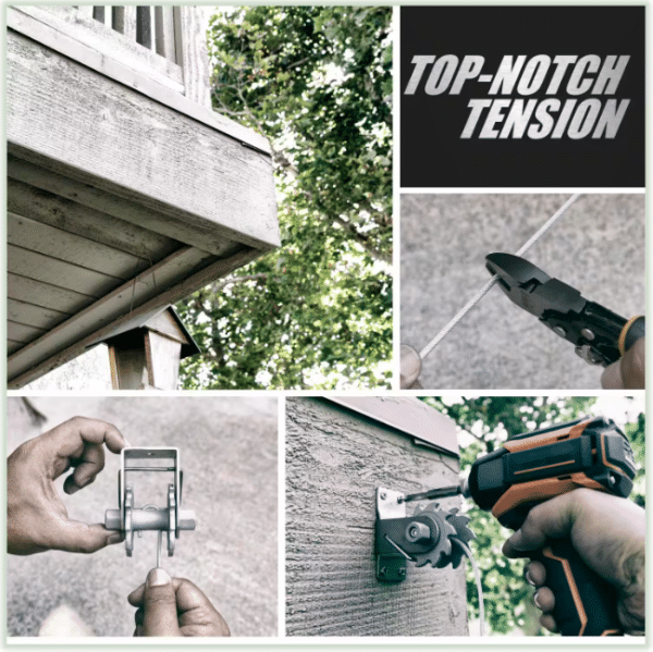 Tension Ratchet Winch Square Sun Shade Wire Installation Kit - Imagen 5
