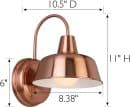 Indoor/Outdoor Mason Barn Light, 8 Copper Finish