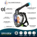 U.S. Divers Dryview Full-Face Snorkeling Mask, Black S/M