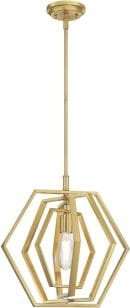 Champagne Finish Holly One-Light Indoor Pendant, 15-Inch