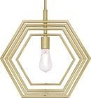 Champagne Finish Holly One-Light Indoor Pendant, 15-Inch