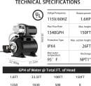 1.6HP Shallow Well Pump with Pressure Tank