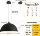 Interior Pendant Light, Black