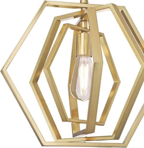 Champagne Finish Holly One-Light Indoor Pendant, 15-Inch - Image 5