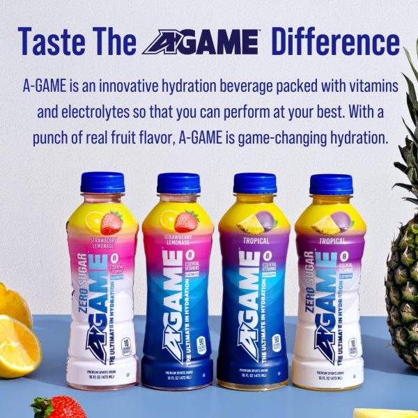 12 Pack of A-GAME Sports Drink, Tropical, 16 oz BB 11/24 - Image 9