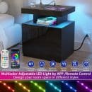 Hommpa LED Nightstand with Wireless Charging Station, Black