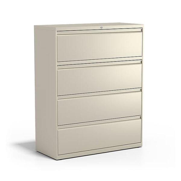 Staples Commercial 4 File Drawers Lateral File Cabinet, 42 Wide