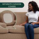 4 Pieces Large Stretch Sofa Cover for 3 Seater Couch, Camel