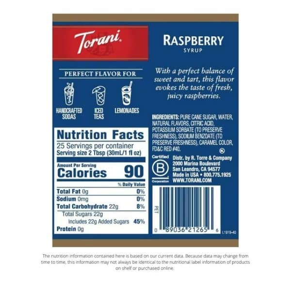 Torani Original Raspberry Syrup, 25.4 oz - Image 4