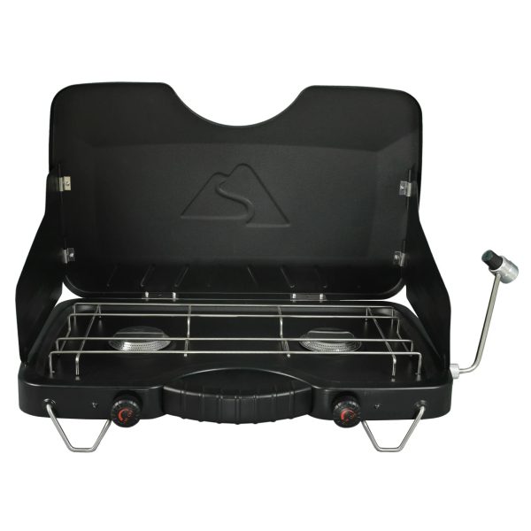 Ozark Trail 2 Burner Propane Gas Camping Stove, Black - Image 6