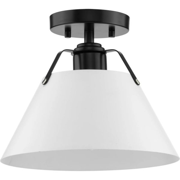 11.1 Modern Craftsman Matte Black Semi Flush Mount