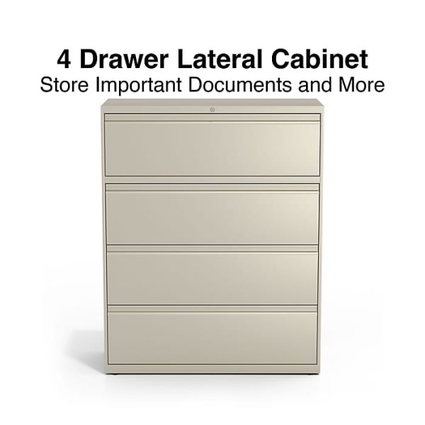 Staples Commercial 4 File Drawers Lateral File Cabinet, 42 Wide - Image 3