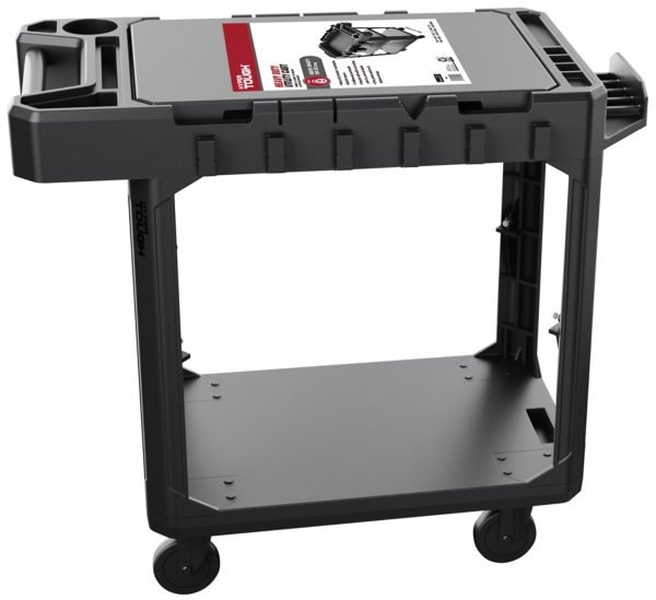Hyper Tough Hyper Stack 3-Shelf Multi-Use 36 Commercial Utility Cart, 500 lb Capacity, Black