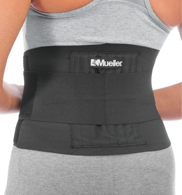 Mueller Adjustable Back Brace, Black, One Size Fits Most