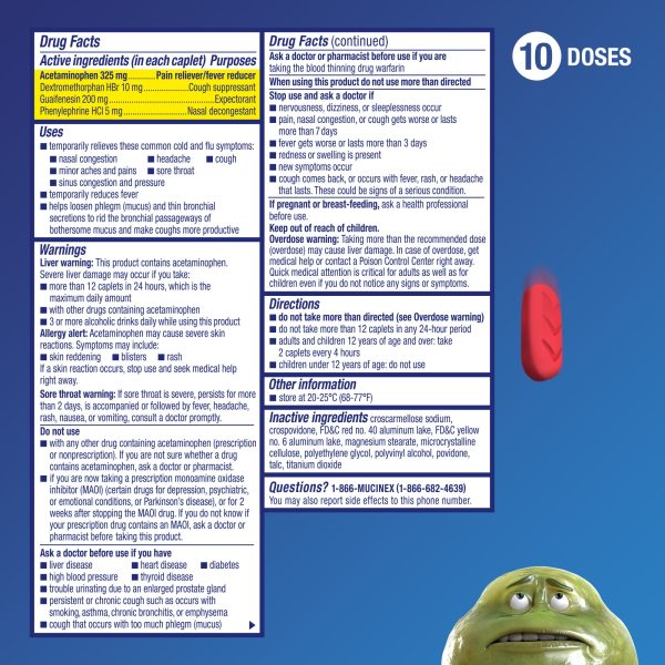 Mucinex Max Strength Cold & Flu Medicine, 20 Caplets - Image 4