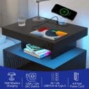 Hommpa LED Nightstand with Wireless Charging Station, Black