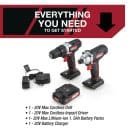Hyper Tough 20V Max (2-Tool Set) 3/8 Inch Cordless Drill & 1/4 Inch Impact Driver