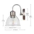 Better Homes & Gardens Glass Sconce Wall Light, Satin Nickel Finish