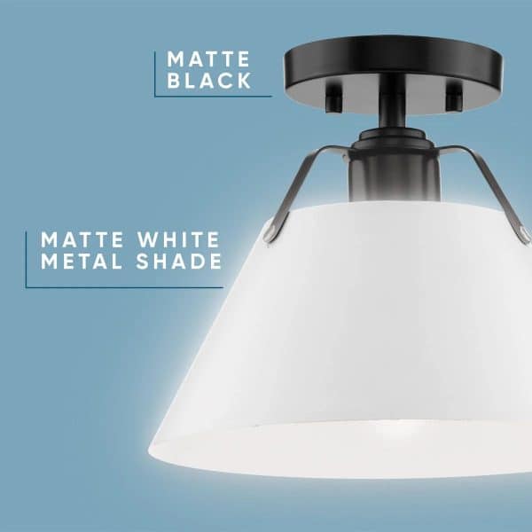 11.1 Modern Craftsman Matte Black Semi Flush Mount - Image 6